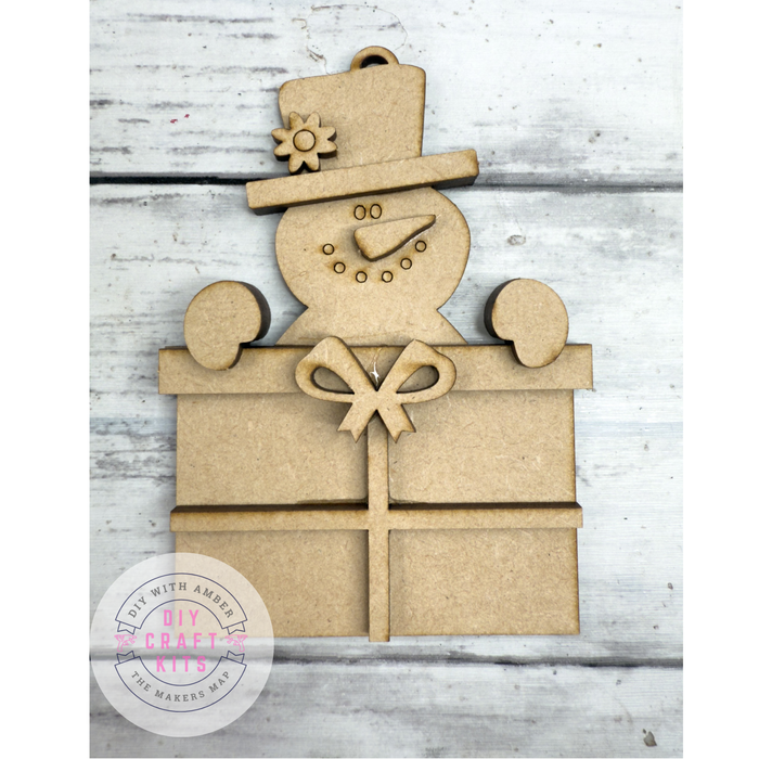 Snowman with Gift Ornament DIY Kit