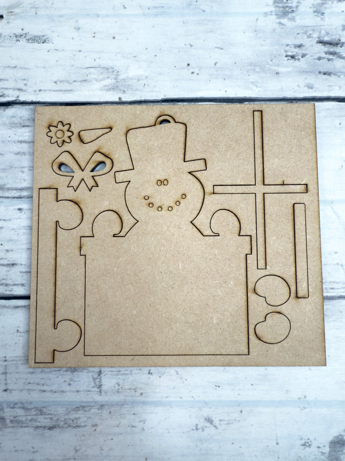 Snowman with Gift Ornament DIY Kit