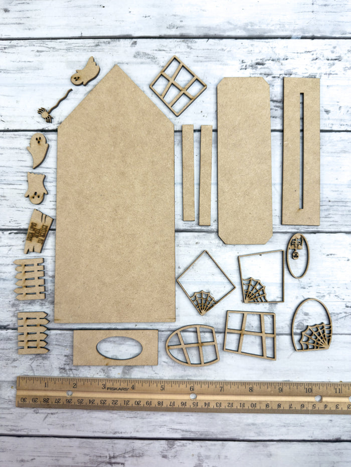 SPOOKY Haunted House with ghosts Sitter Halloween DIY Kit
