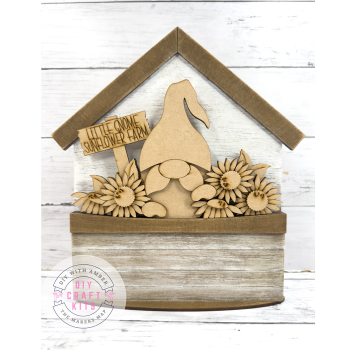 Sunflower Gnome tab Insert for Interchangeable bases DIY Craft Kit