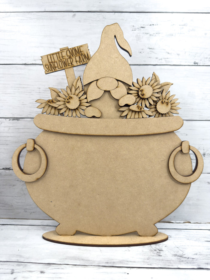 Sunflower Gnome tab Insert for Interchangeable bases DIY Craft Kit