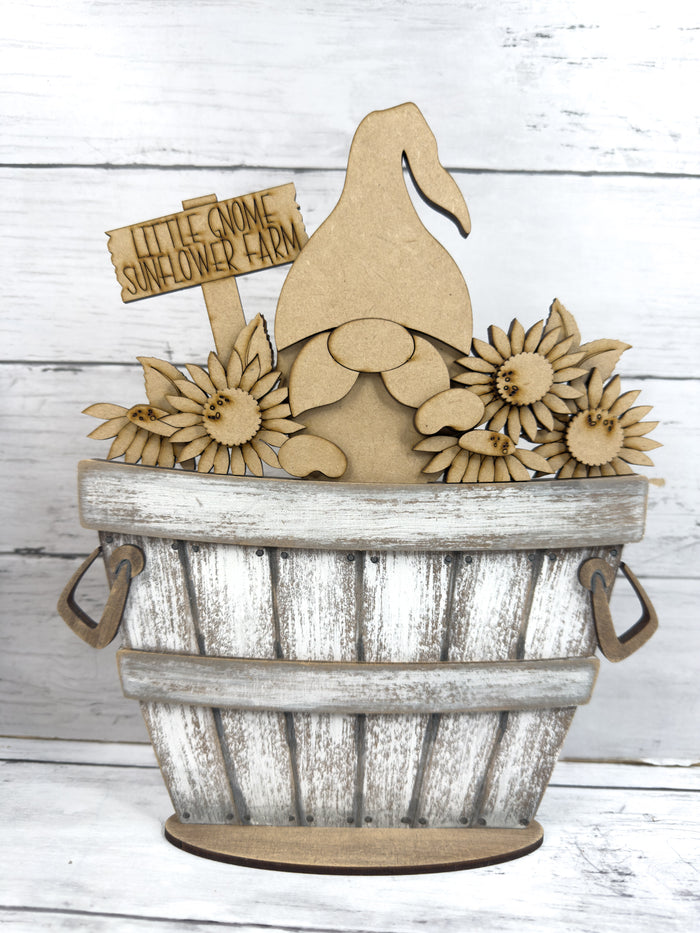Sunflower Gnome tab Insert for Interchangeable bases DIY Craft Kit