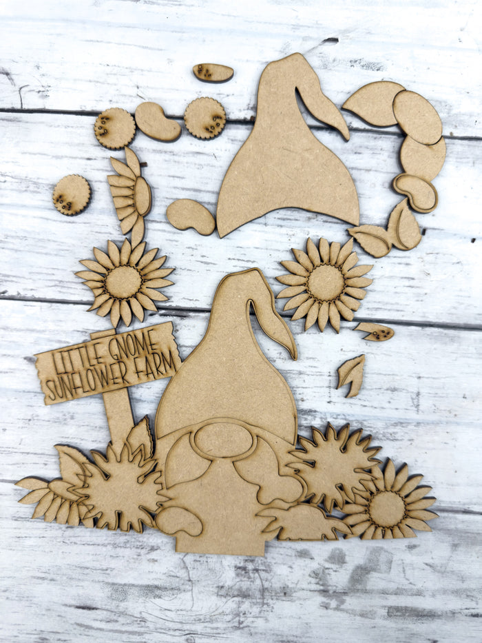 Sunflower Gnome tab Insert for Interchangeable bases DIY Craft Kit