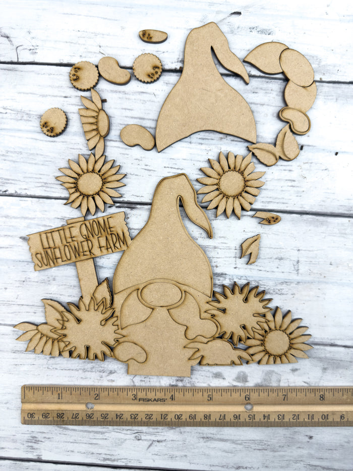 Sunflower Gnome tab Insert for Interchangeable bases DIY Craft Kit