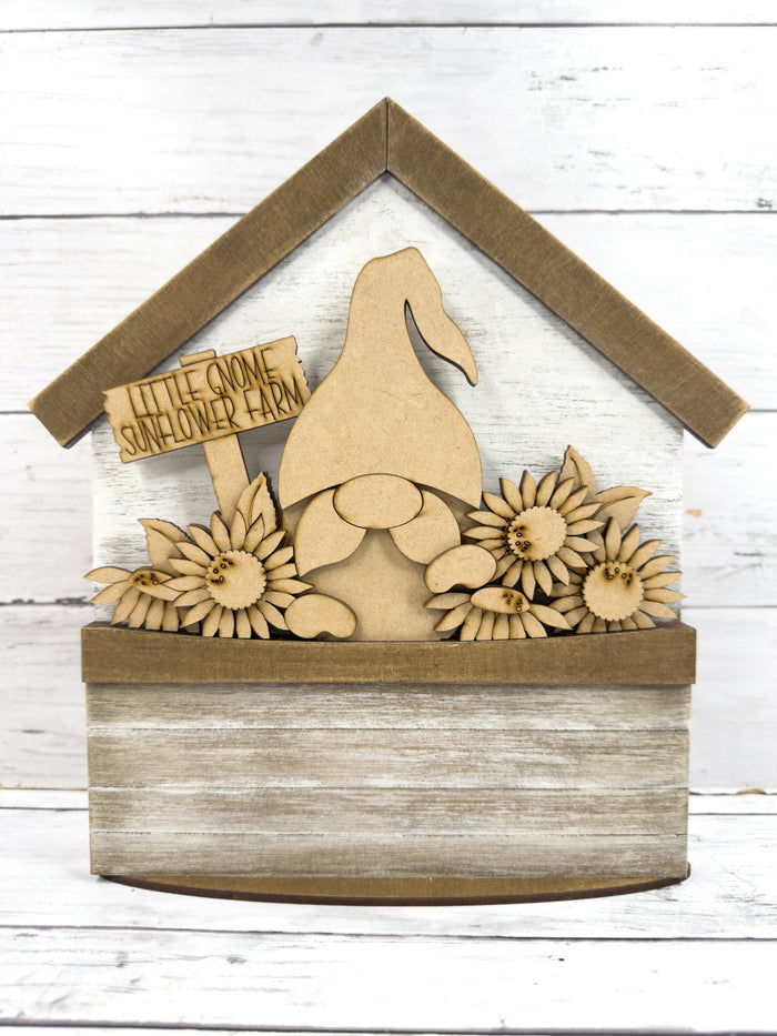 Sunflower Gnome tab Insert for Interchangeable bases DIY Craft Kit
