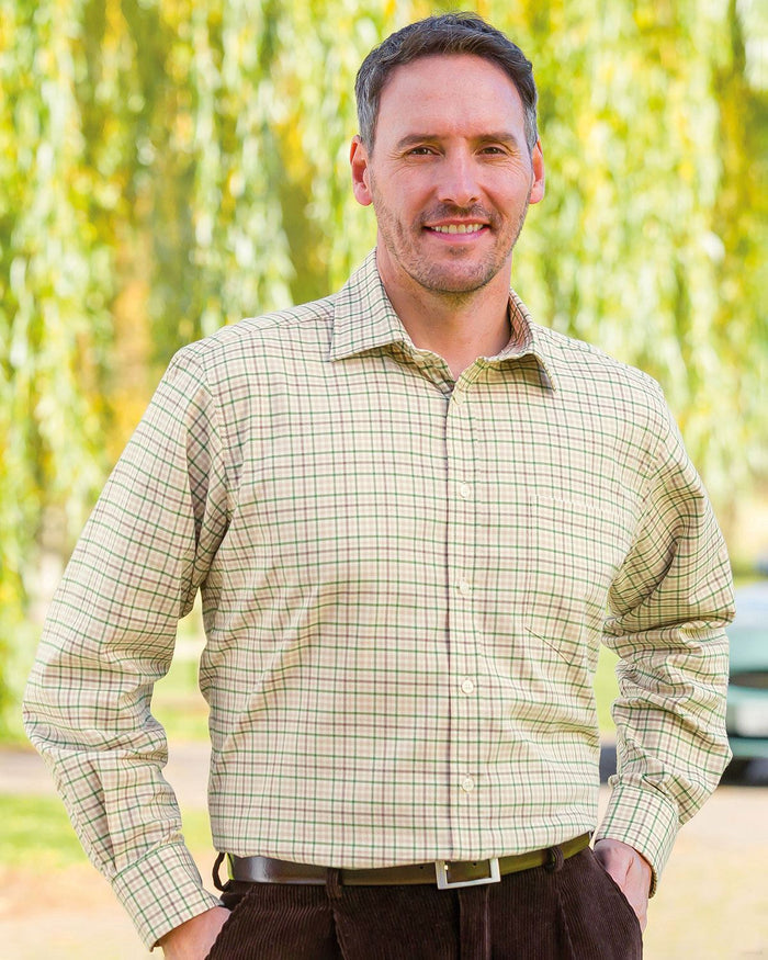 Tattersall Check Pure Cotton Twill Shirt - Langdale - Country Collection