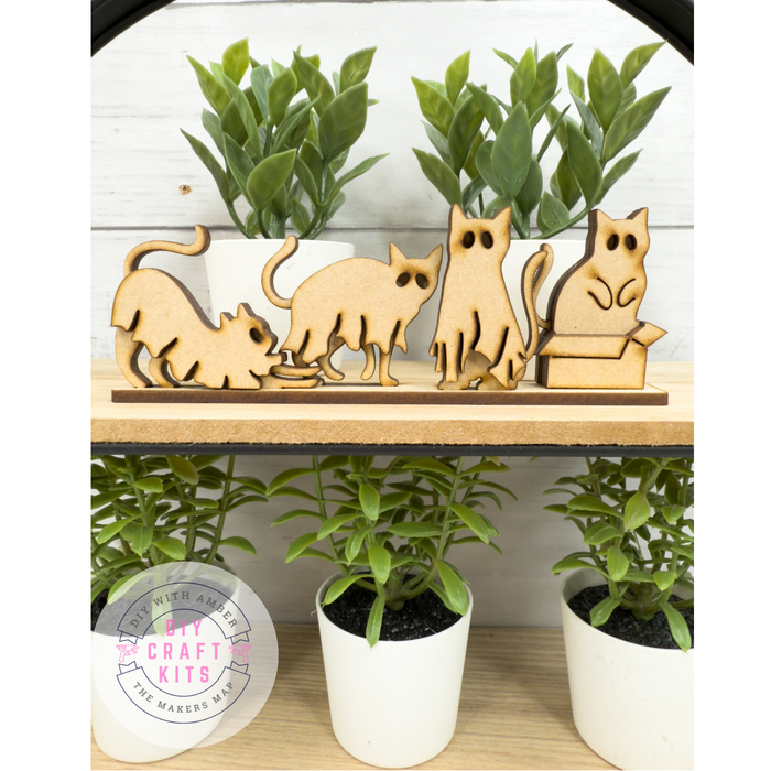 Tiny Ghost Cats Sitter DIY Kit