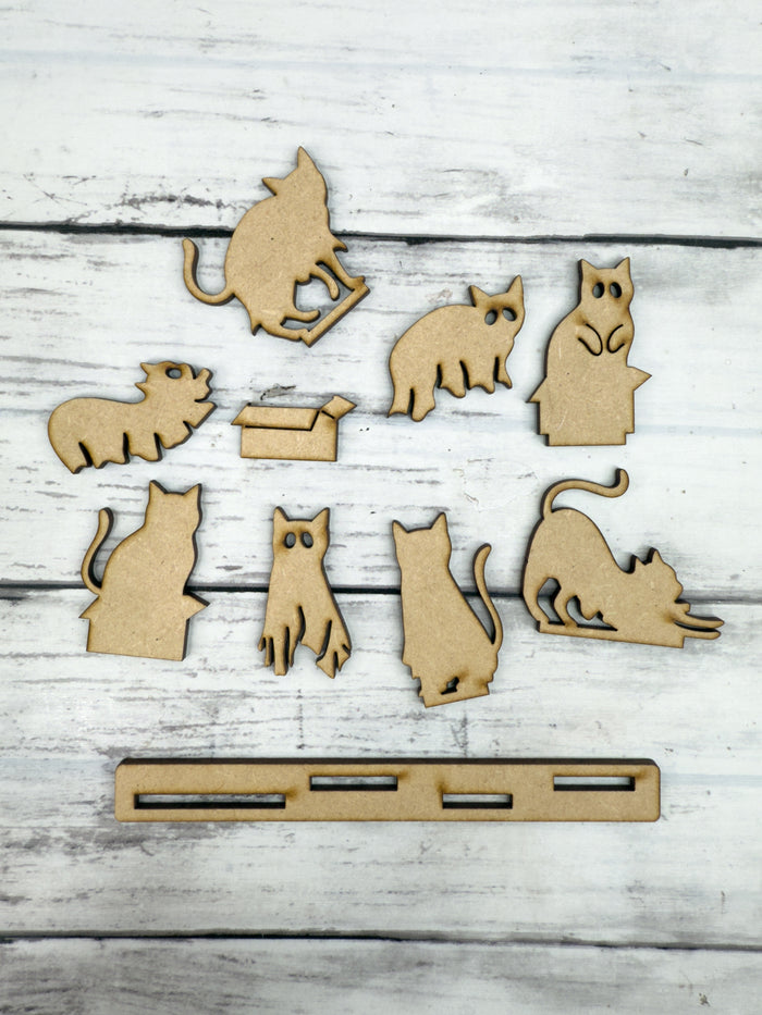 Tiny Ghost Cats Sitter DIY Kit