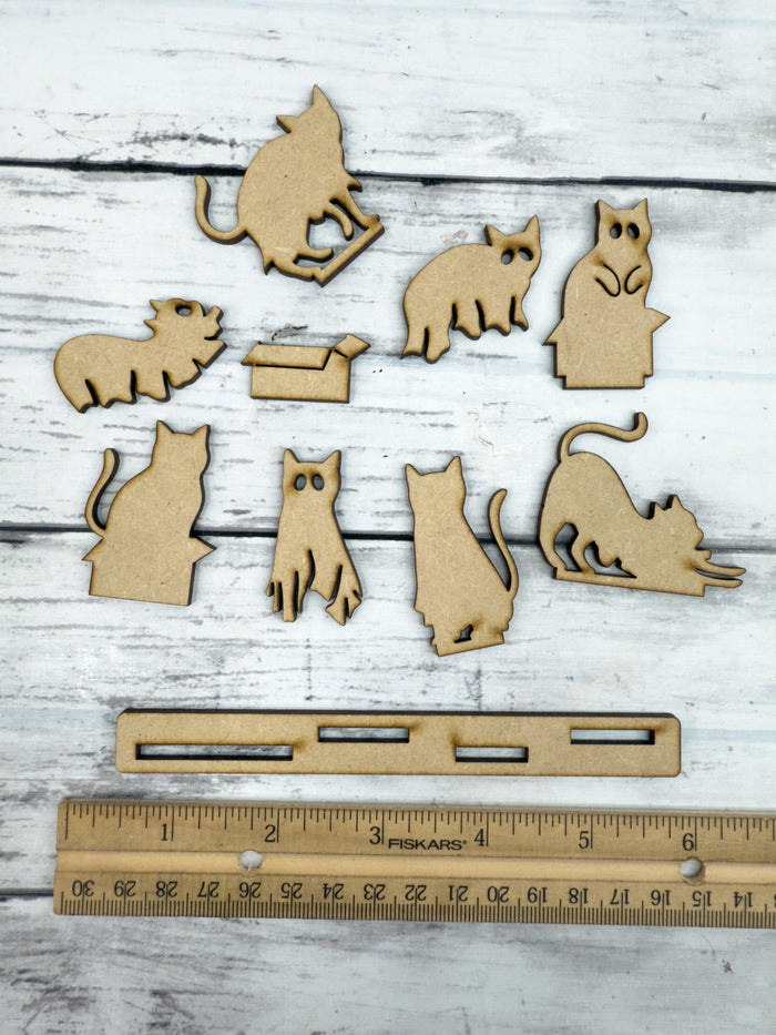 Tiny Ghost Cats Sitter DIY Kit