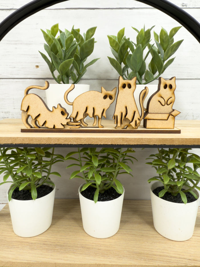 Tiny Ghost Cats Sitter DIY Kit