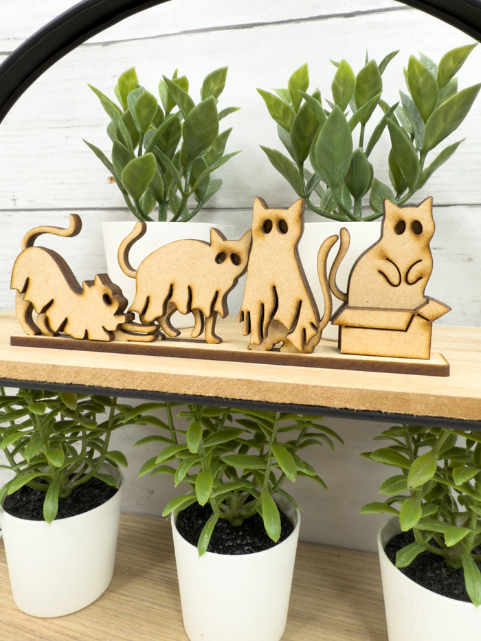 Tiny Ghost Cats Sitter DIY Kit