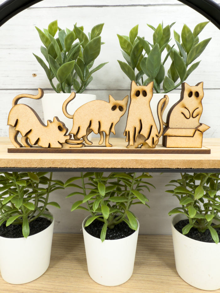 Tiny Ghost Cats Sitter DIY Kit