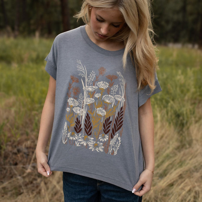 Wild Field Ladies Tee - Washed Grey