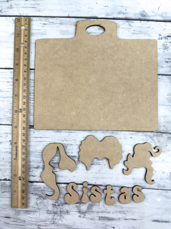 Witch Sistas Cutting Board DIY Kit