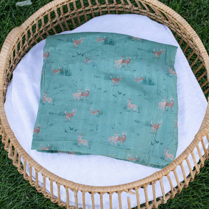 Woodland Buck Muslin Swaddle