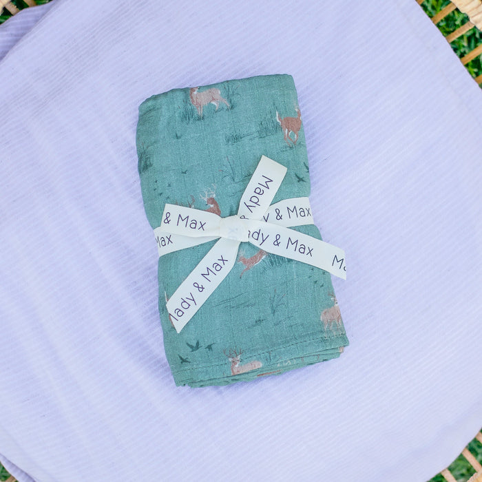 Woodland Buck Muslin Swaddle